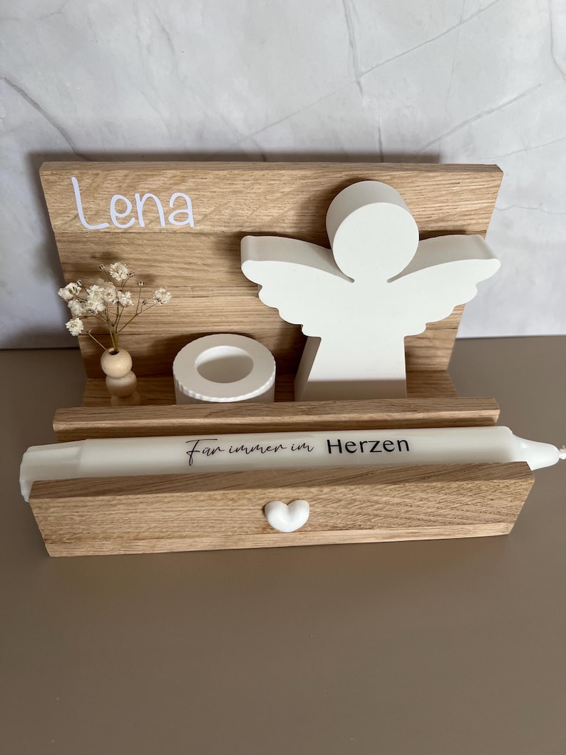 Funeral Gift Set | Personalized | Remembrance | Memorial Candle with Guardian Angel & Dried Flower Vase | Comfort | Home | Keepsake | Remembrance image 6