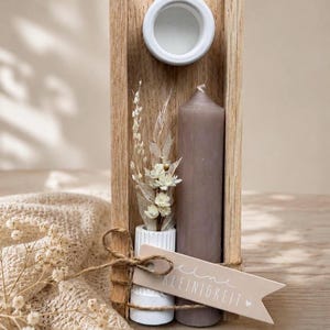 Kleine Aufmerksamkeit | Geschenkset mit Kerze & Trockenblumen | Mitbringsel „Eine Kleinigkeit“