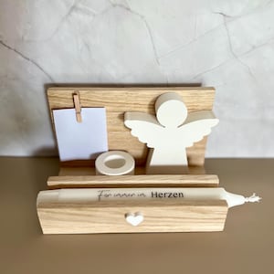 Funeral Gift Set | Personalized | Remembrance | Memorial Candle with Guardian Angel & Dried Flower Vase | Comfort | Home | Keepsake | Remembrance Fotoklammer