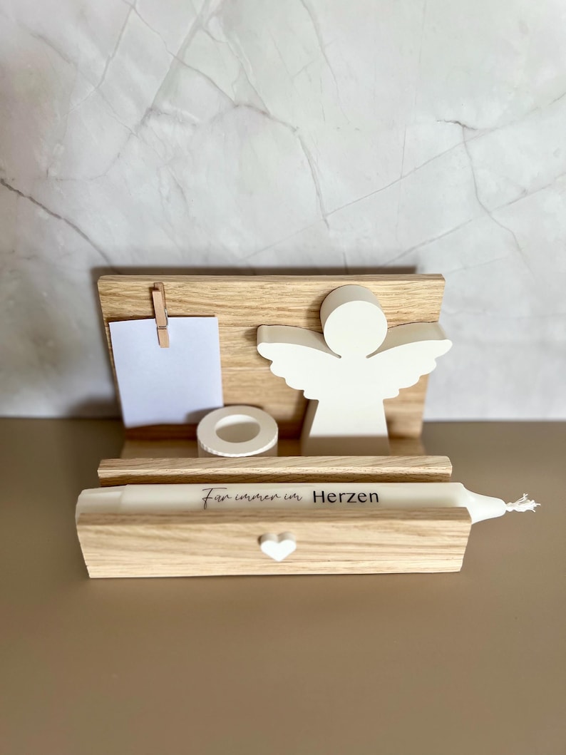 Funeral Gift Set | Personalized | Remembrance | Memorial Candle with Guardian Angel & Dried Flower Vase | Comfort | Home | Keepsake | Remembrance Fotoklammer