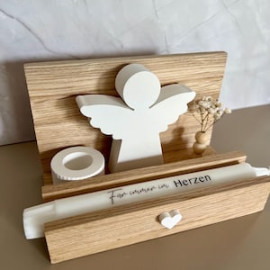 Funeral Gift Set | Personalized | Remembrance | Memorial Candle with Guardian Angel & Dried Flower Vase | Comfort | Home | Keepsake | Remembrance Vase helle Blume