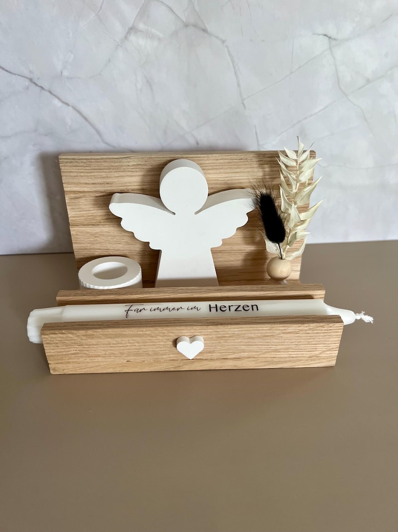 Funeral Gift Set | Personalized | Remembrance | Memorial Candle with Guardian Angel & Dried Flower Vase | Comfort | Home | Keepsake | Remembrance image 5