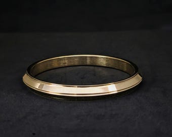 Bracelet-jonc Kada en laiton pur fait main | Design rainuré classique, bracelet traditionnel indien