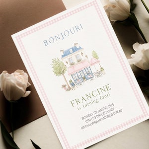 Digital Invitation | Bonjour to Four | French Birthday | Personalised | Paris Cafe | Parisian Party | Kids Birthday Invitation | Kids Party