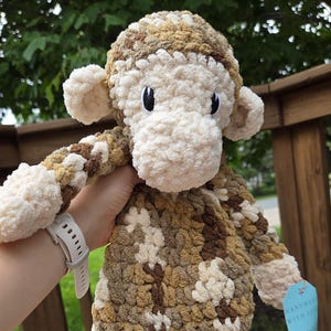 Crochet Monkey, monkey lovey, jungle nursery, ready to ship