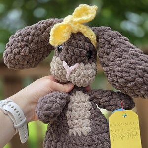 Handmade crochet bunny snuggler