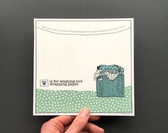 W is for Washing - Original Artwork from An A to Z Treasure Hunt
