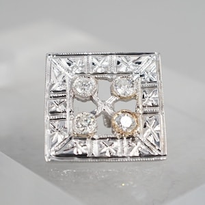 Diamond Lapel Pin in 14K Solid Gold, Diamond Stick Pin for Men