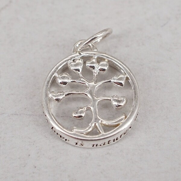 sterling silver "a family's love is natures masterpiece" tree charm