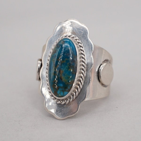 size 10 1/2 navajo sterling silver and chrysocolla ray tafoya ring