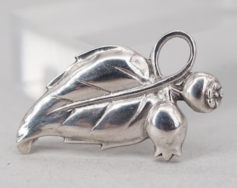 Vikingcraft Sterling Silver Rose and Leaf Brooch