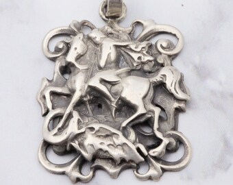 Antique sterling Athena pendant