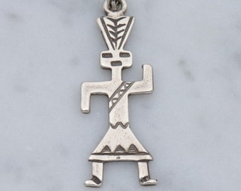 Vintage Native American sterling Kachina doll dancer pendant