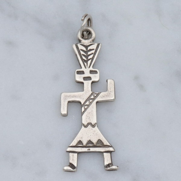 Vintage Native American sterling Kachina doll dancer pendant