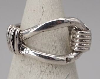 Size 5 Handmade Sterling Silver Buckle Ring