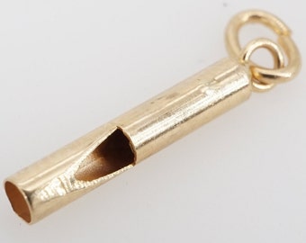 20mm Silver Yellow Plated Whistle Charm
