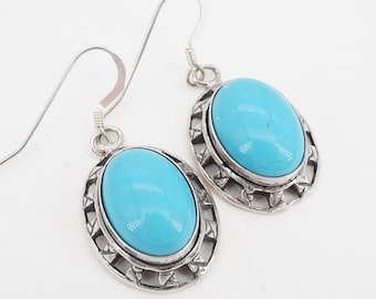 vintage sterling faux turquoise earrings