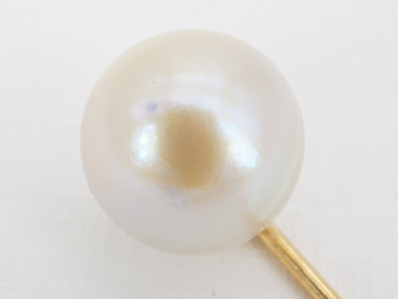 vintage 10k gold 10mm cultured pearl stick pin - ww vintage 10k gold 10mm cultured pearl stick pin - ww