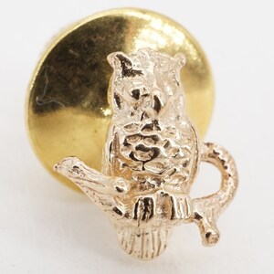 T2 Vintage Solid 14k Gold Anson Owl Tie Tack