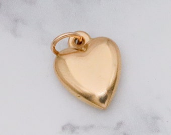 Vintage 14k gold puffy heart charm