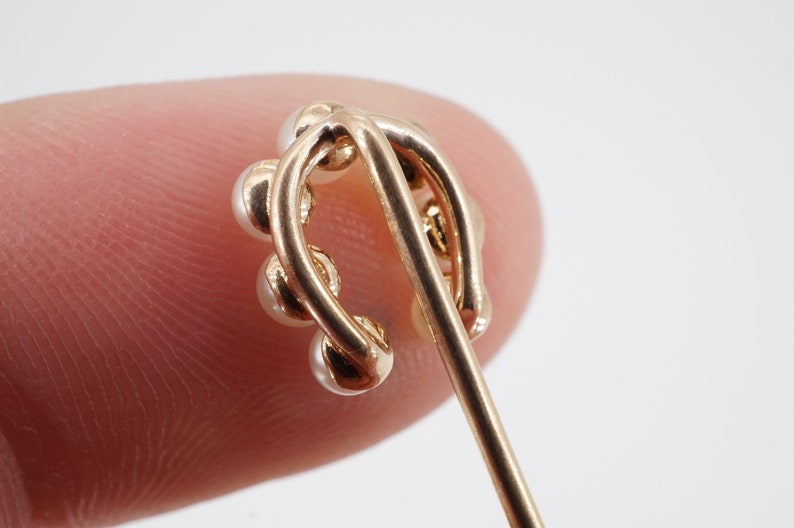 vintage 14k gold cultured pearl stick pin ww