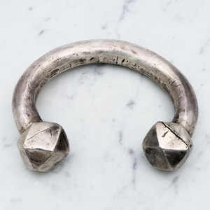 Antique African tribal Fulani style silver arm cuff