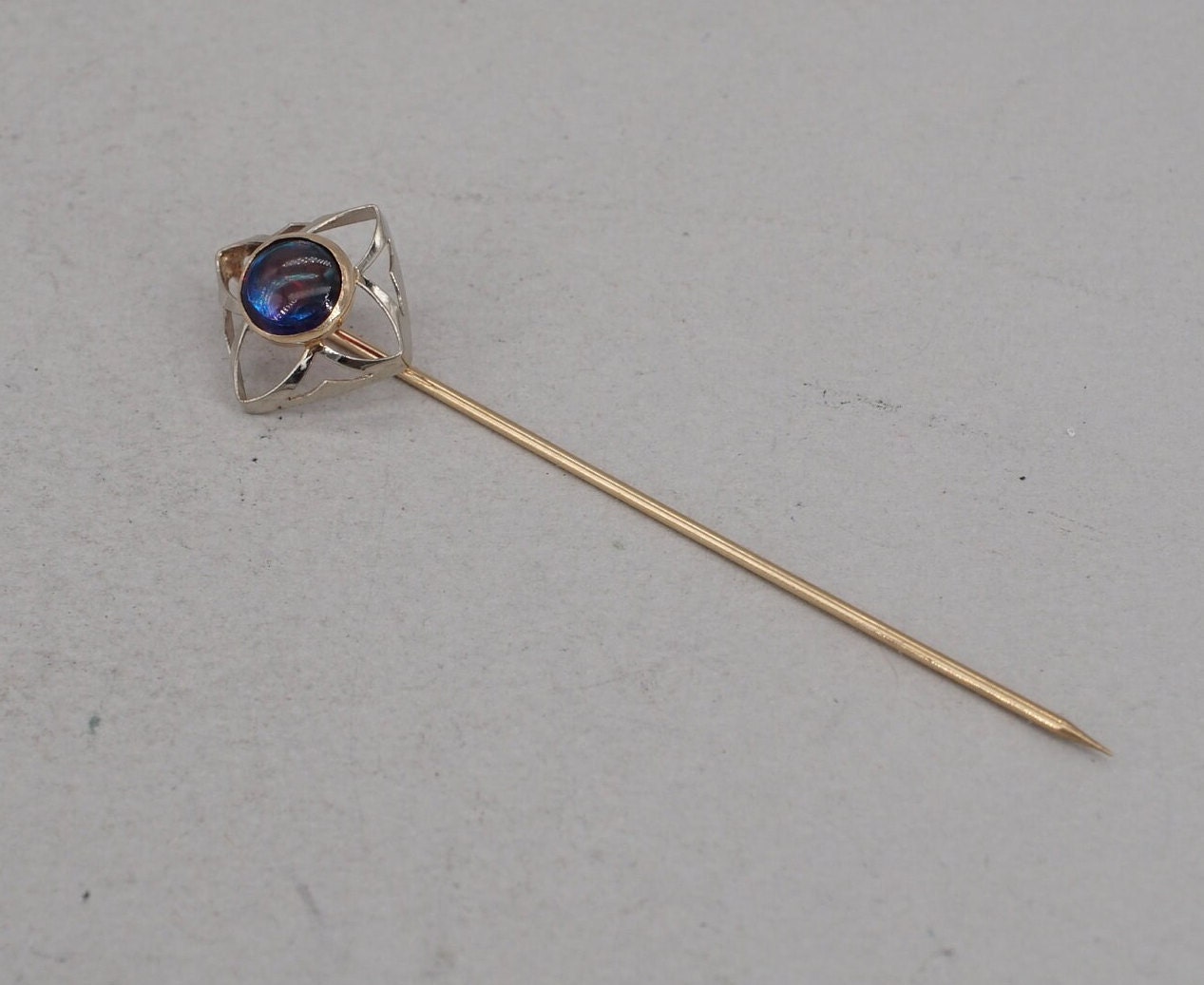 Antique Victorian 10K Gold Iridescent Glass Stick Pin WW -  Canada