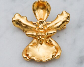 クラシックなヴィンテージブローチ、署名入り©BOUCHER 8377 ORCHID