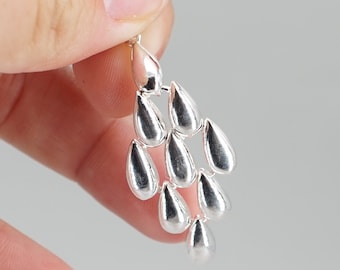 Modern Sterling Silver Tear Drop Pendant