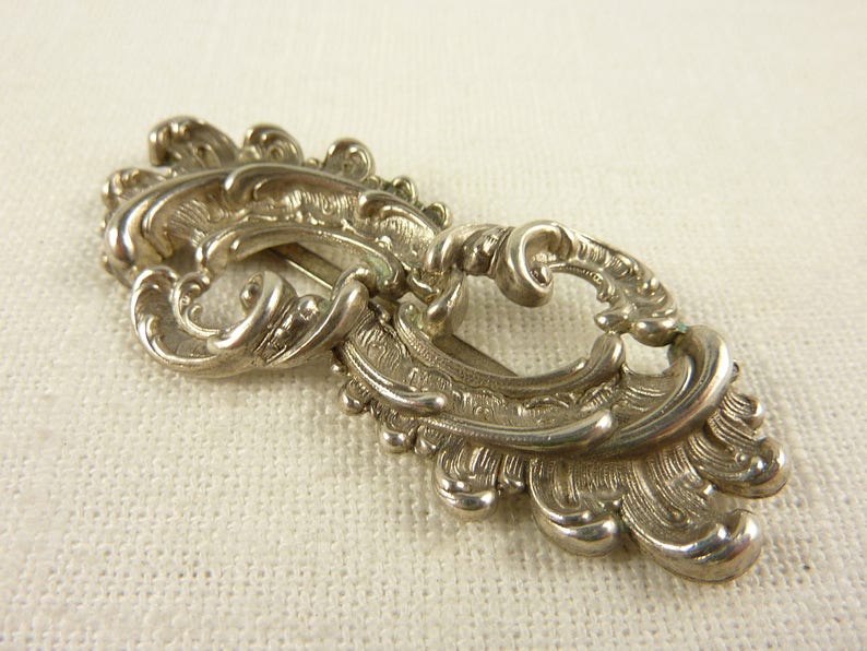 Antique Victorian William Kerr Sterling Rococo Buckle Piece