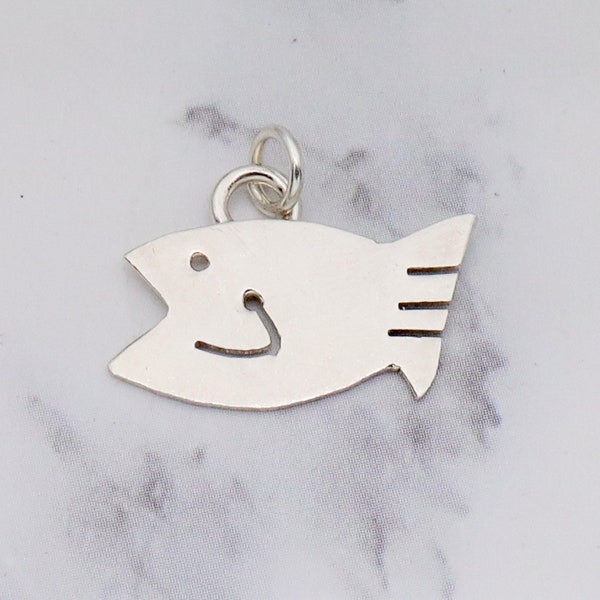 Vintage sterling far fetched fishy pendant