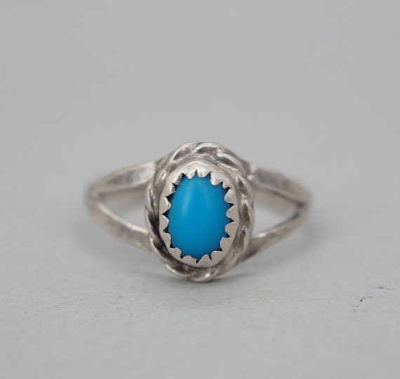 Size 6.5 Sterling Silver and Faux Turquoise Stone Ring Etsy