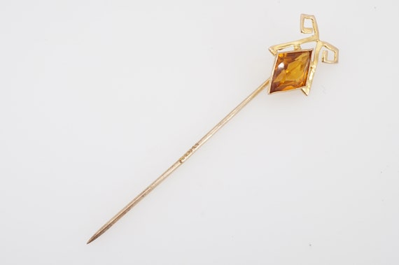 antique victorian 10k gold glass stick pin - ww - image 2