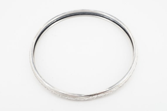 vintage sterling rhodium plated bangle bracelet - image 3