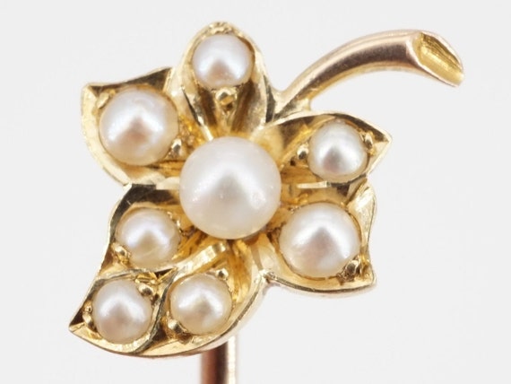 ww vintage 14k gold cultured pearl and diamond pendant