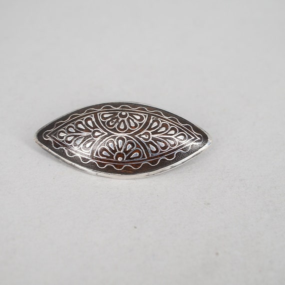 antique victorian silver inlaid wood bohemian des… - image 1