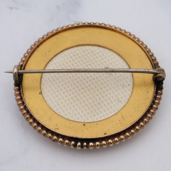 Antique Victorian gold-filled circle brooch with … - image 3