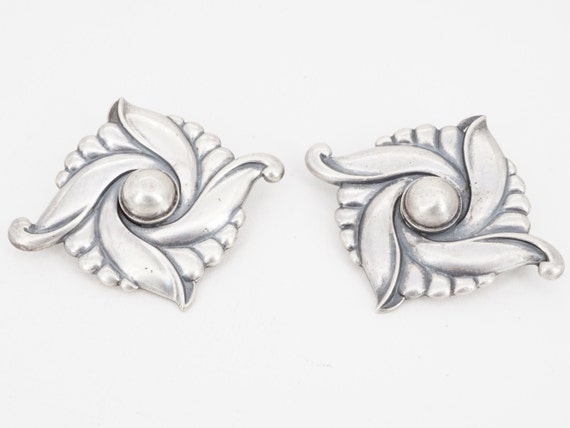 vintage pair of carl ruopoli modernist silver bro… - image 1