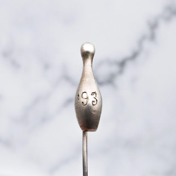 Antique 1893 figural bowling pin stick pin