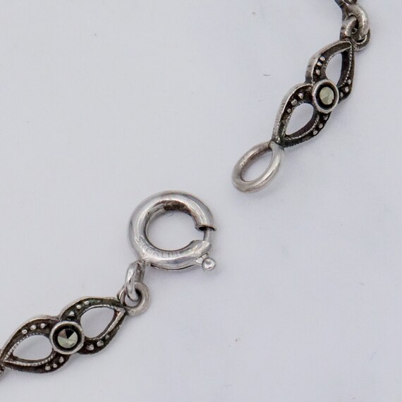 Antique Art Deco sterling silver & marcasite neck… - image 7