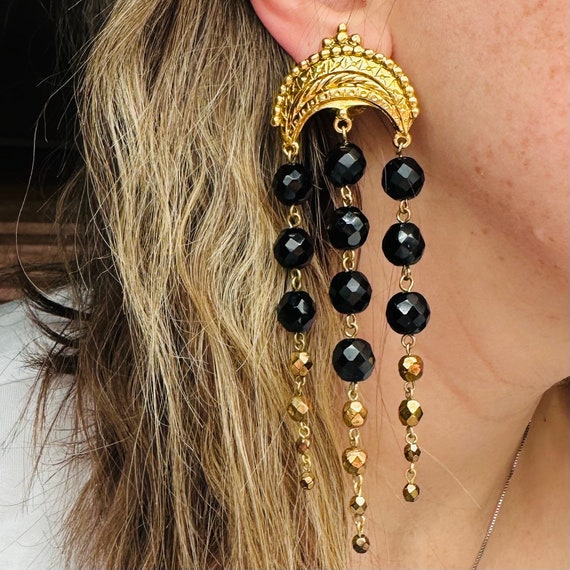 Boucles D'oreilles à Clips Vintage SCORPIOS PARIS - En Métal Doré (acier Inoxydable) - Occasion En Très Bon état
