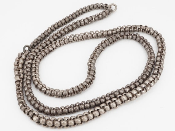 antique tribal sterling primitive long link neckla