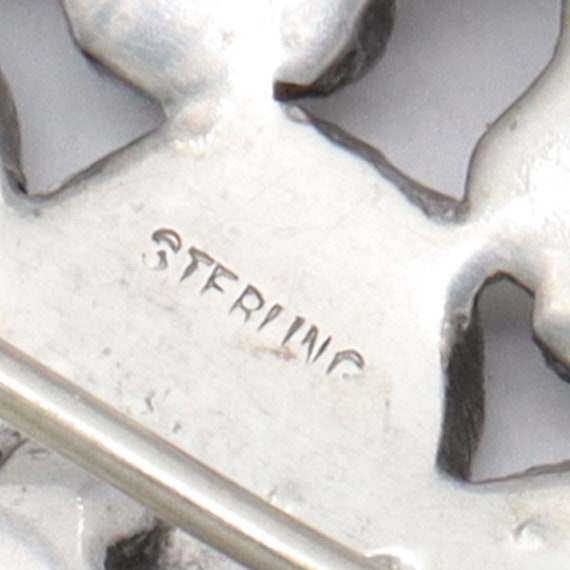 Antique Victorian sterling, enamel & rhinestone b… - image 3