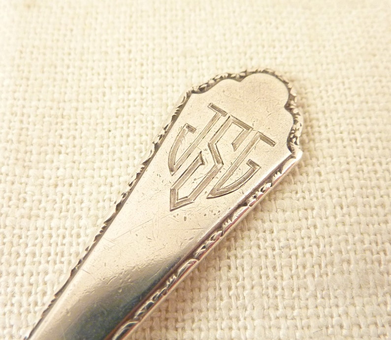 Vintage Lunt Sterling Treasure Pattern Baby Spoon Monogrammed Etsy