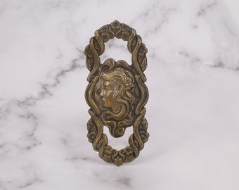 Antique Art Nouveau - Large Brass Silhouette Brooch