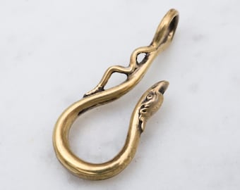 Antique Victorian gold filled serpent hook pendant