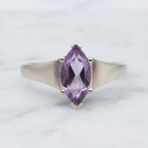 Retro Sterling Silber Amethyst Ring, gr. 9,