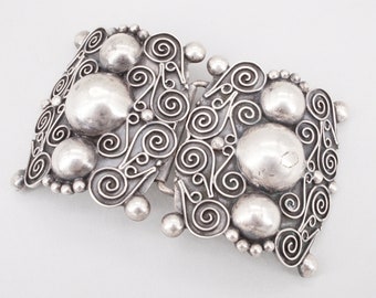 Antique Victorian Sterling Silver Two-Piece Buckle