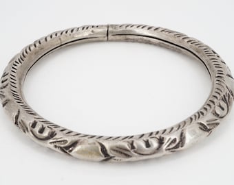 antique victorian 800 silver tribal twist bangle