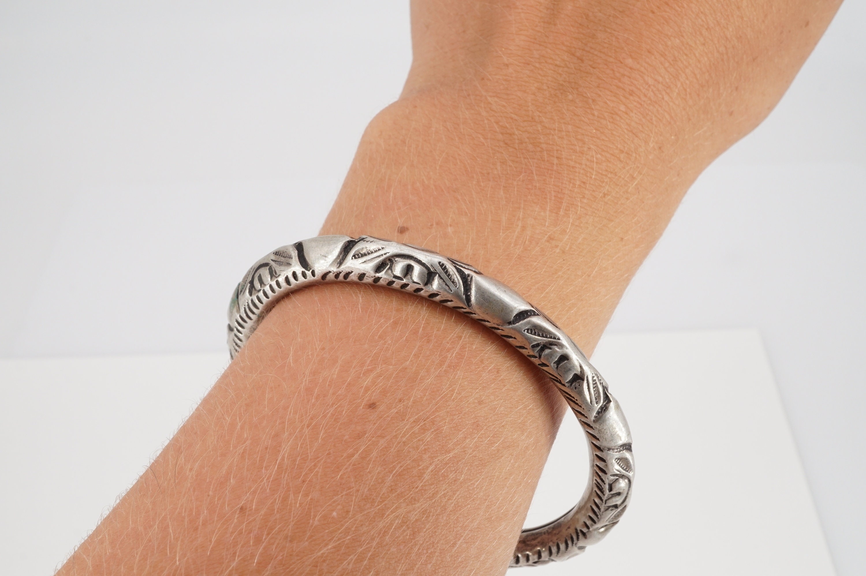 Buy Antique Victorian 800 Silver Tribal Twist Bangle Online in